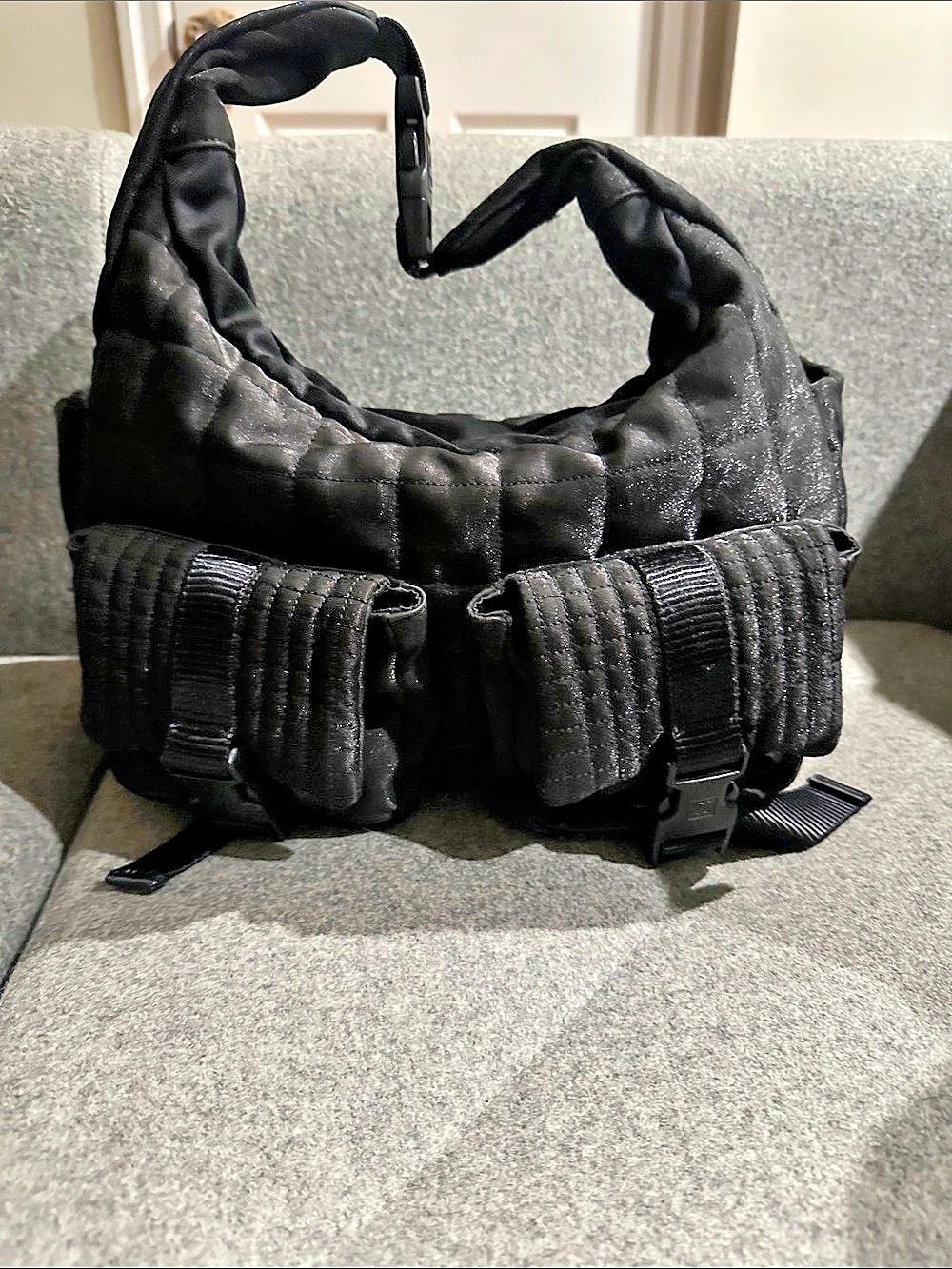 Chanel Sport Line Quilted Nylon Multi-Pocket Hobo Bag